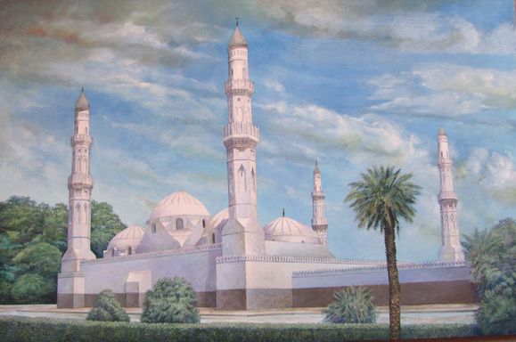QUBA MOSQUE XX century MEDINA AL MUNAWARA (oil on wood))